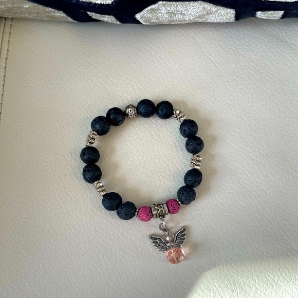 💙 2/$50 💙 ANGEL Lava Bead Bracelet Aromatherapy Essential Oil Bracelet - Picture 1 of 1